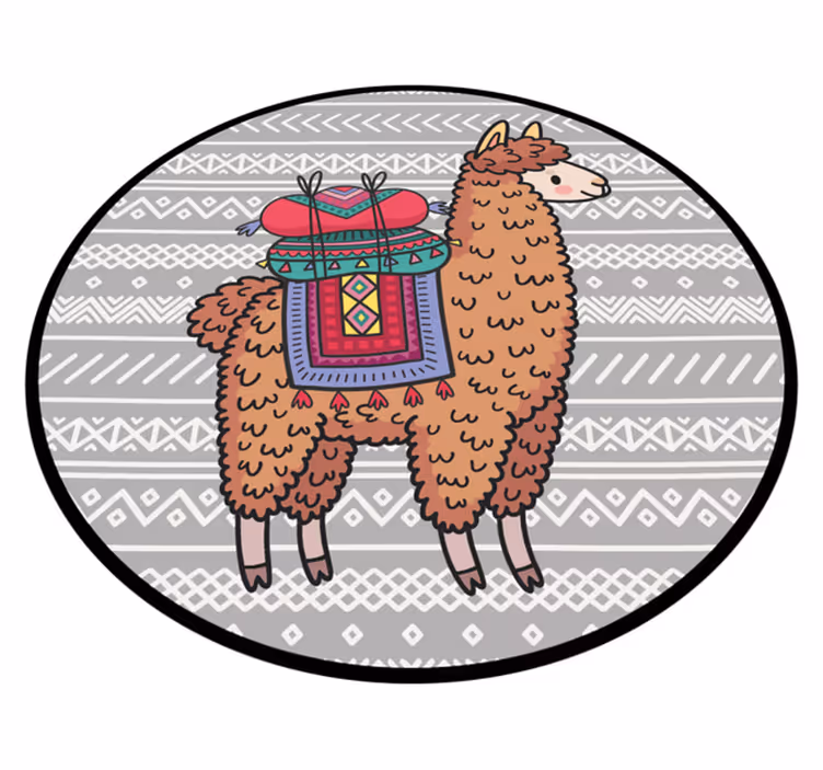 Süslemeleri hayvan halısı ile lama - TenStickers