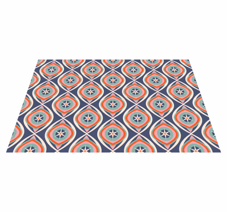 Renkli desen madalyon geometrik pvc halı - TenStickers