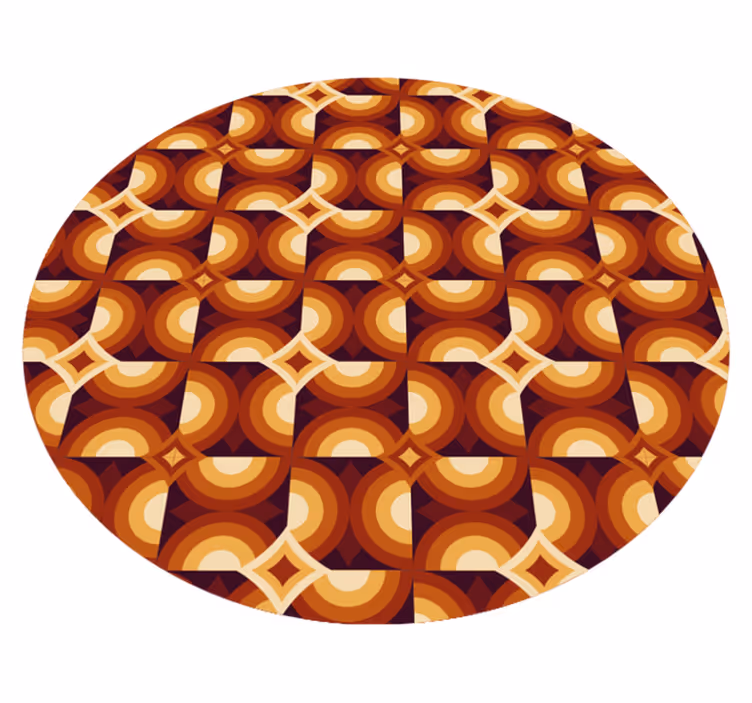 Canlı daire deseni geometrik pvc halı - TenStickers