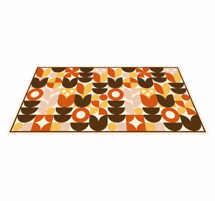 Kalın şekiller deseni geometrik pvc halı - TenStickers