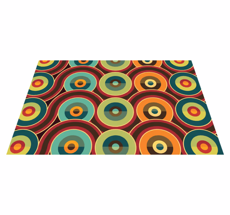 Canlı dairesel motif geometrik pvc halı - TenStickers