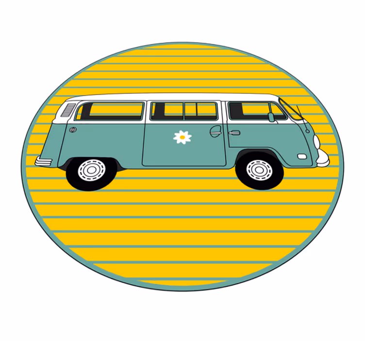çizgili eski halı minibüs - TenStickers