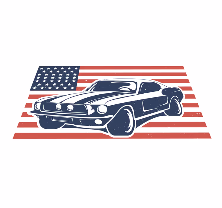Amerikan efsanesi kas araba oturma odası kilim - TenStickers