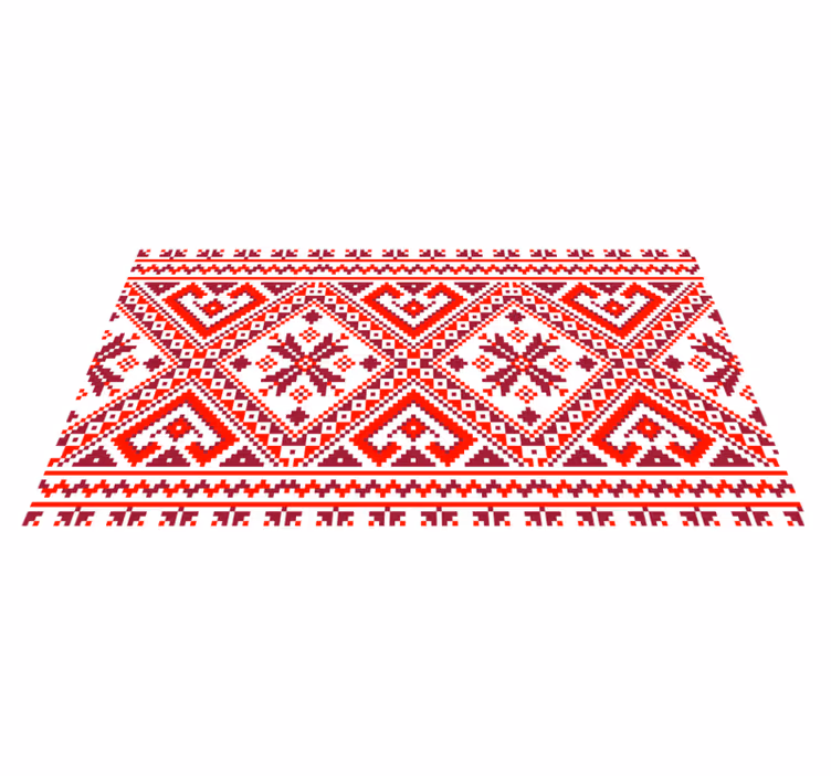 Canlı geometrik düzenleme etnik pvc halı - TenStickers