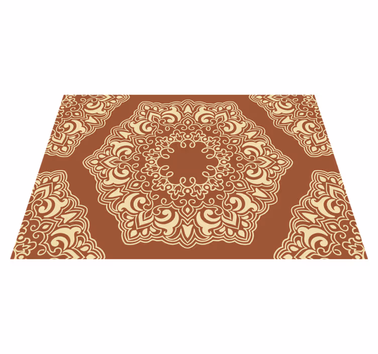 Karmaşık botanik düzenleme mandala pvc halı - TenStickers