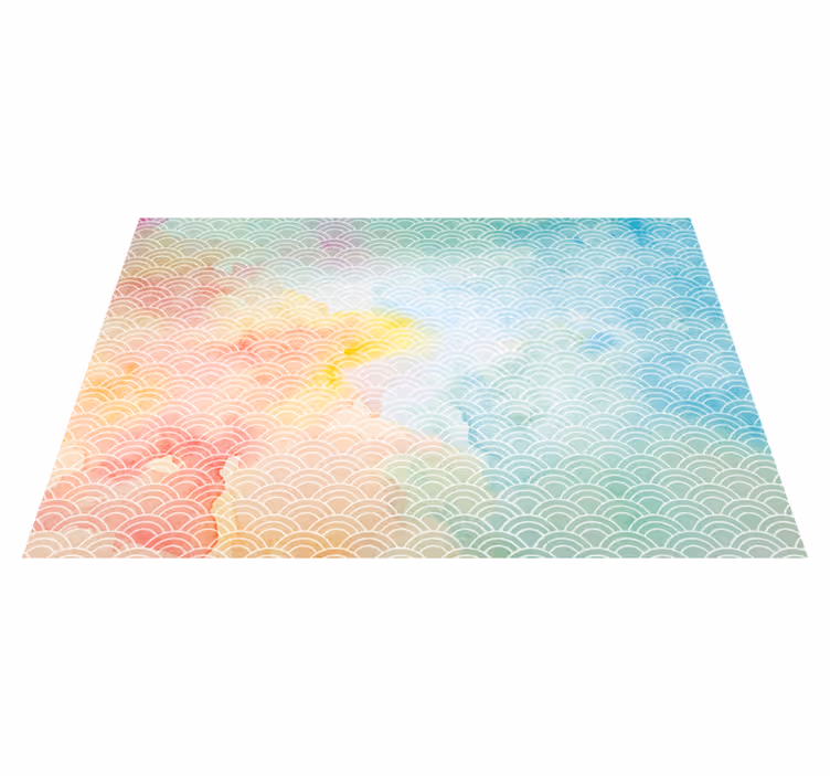 Pastel dalga motifi geometrik pvc halı - TenStickers