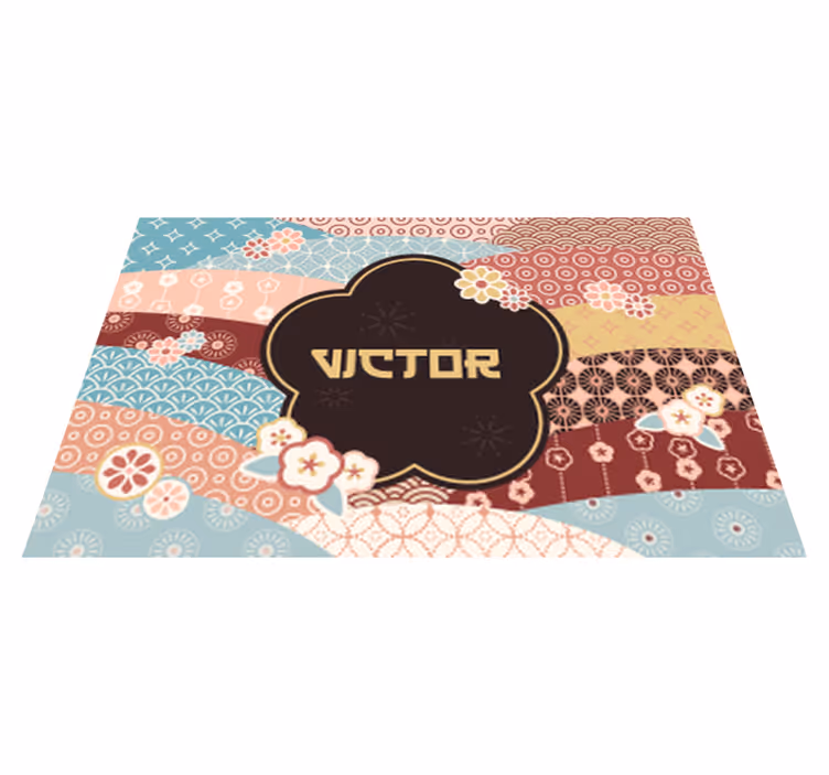 Renkli desen isimlerle pvc halı - TenStickers