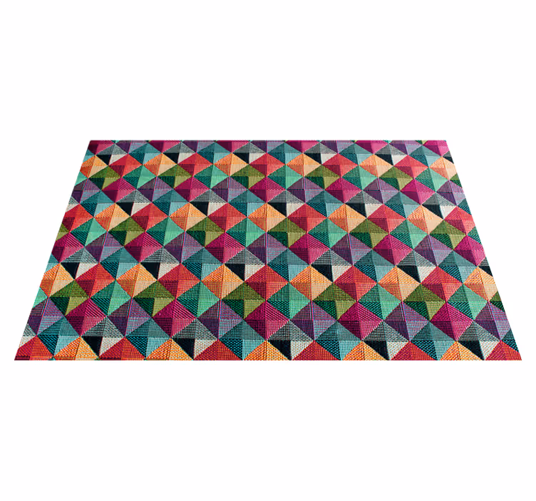 Geometrik çok renkli tekstil desenli kilim - TenStickers