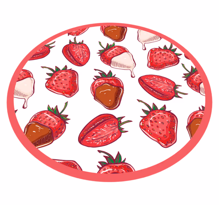 çilek ve çikolata mutfak yer karoları - TenStickers
