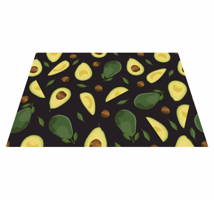 Avokado motifi mutfak pvc halı - TenStickers