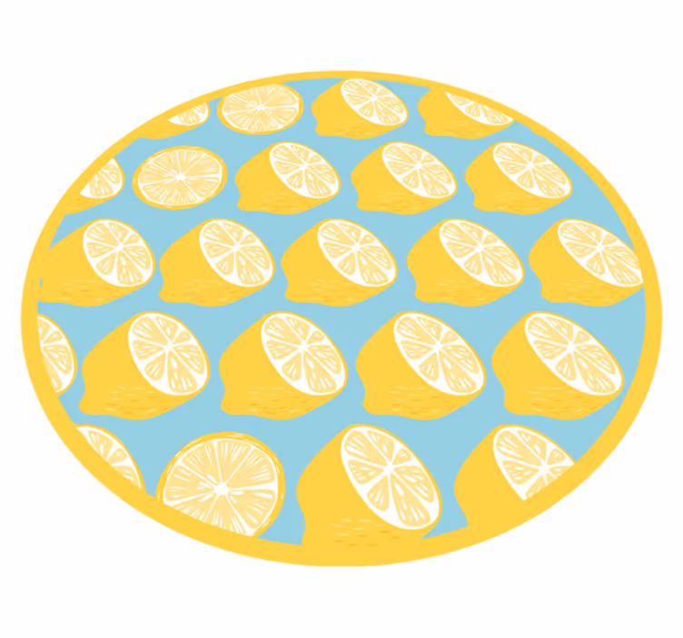Limon dilimi motifi mutfak pvc halı - TenStickers