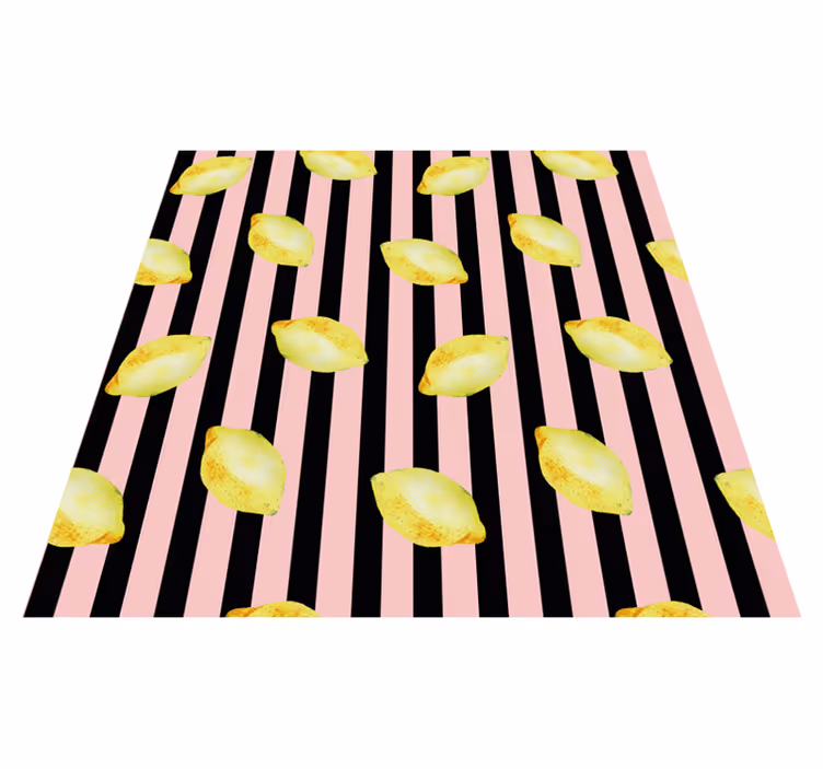 Sulu boya pembe limon mutfak yer karoları - TenStickers