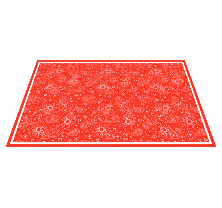 Kırmızı boho bandana desen doku halı - TenStickers