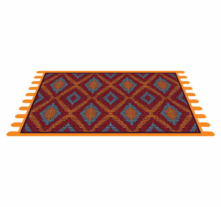 Canlı geometrik desen etnik pvc halı - TenStickers