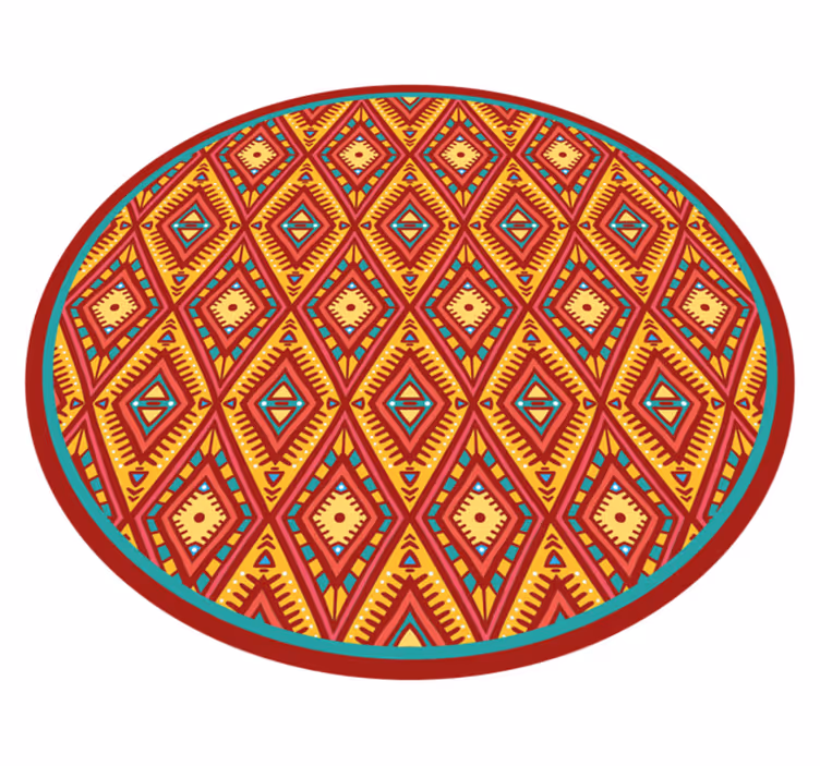 Geometrik kabile öğesi etnik pvc halı - TenStickers