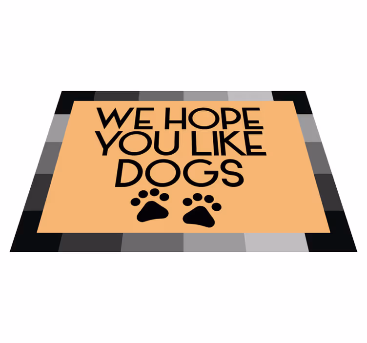 Köpekleri sevmenizi umuyoruz giriş salonu pvc halı - TenStickers