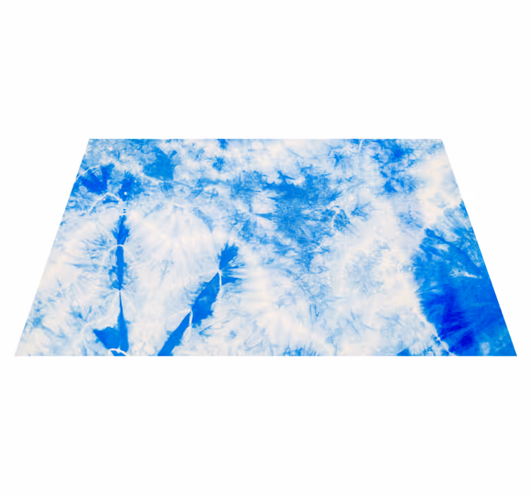 Mavi batik oturma odası pvc halı - TenStickers