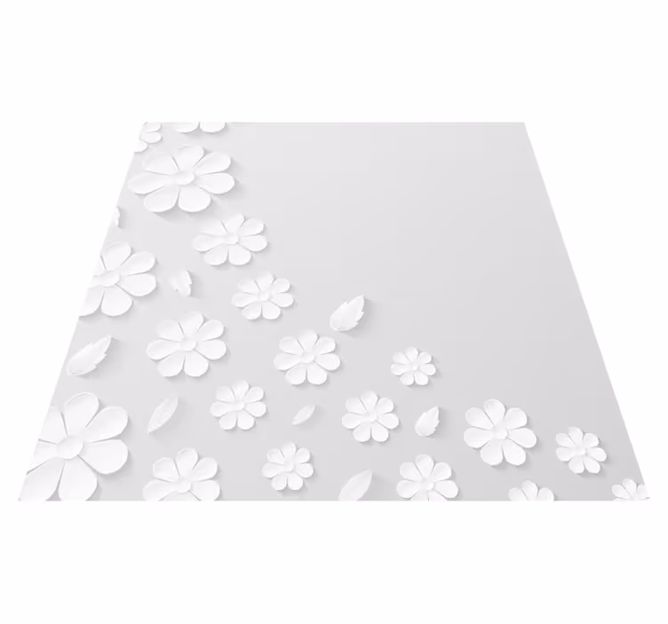 Beyaz kağıt çiçek arka plan kilim - TenStickers
