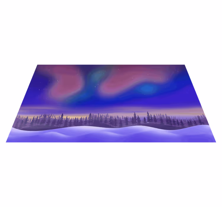 Aurora gece gökyüzü doğa pvc halı - TenStickers