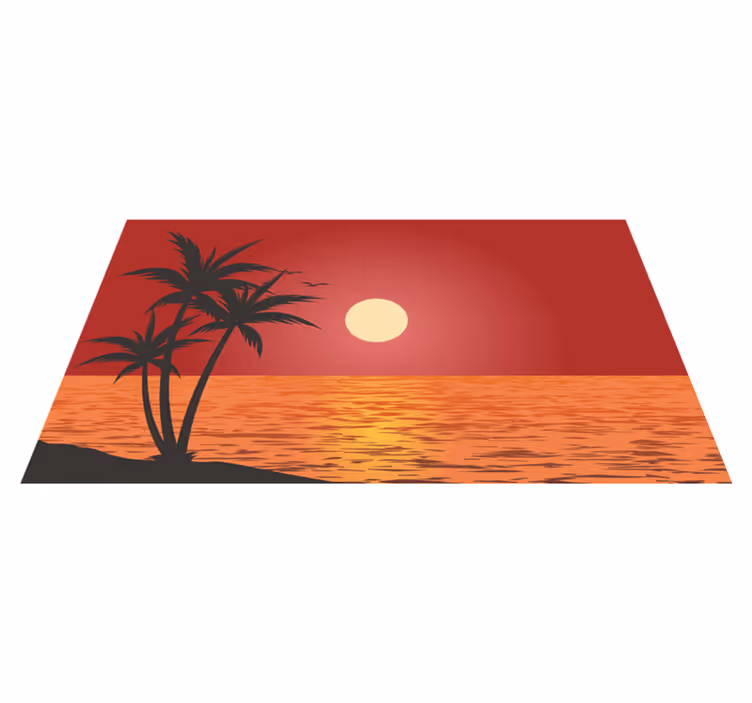 Hawaii gün batımı şirin tasarım modern halı - TenStickers