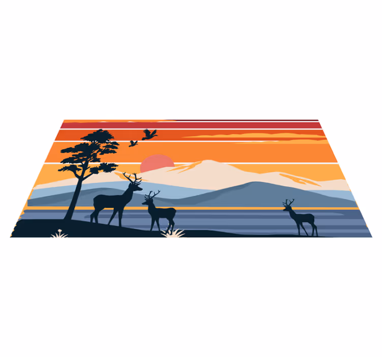 Gün batımı yaban hayatı manzarası doğa pvc halı - TenStickers