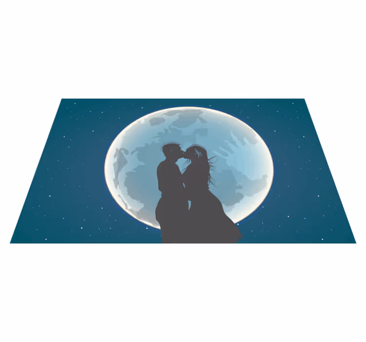 Modern halının arkasında ay öpüşme çift - TenStickers