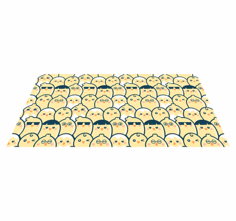 Dikişsiz desen sarı civciv hayvan halısı - TenStickers