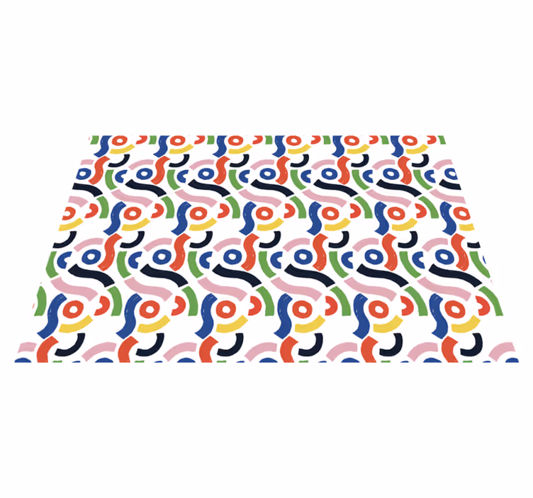Canlı geometrik şekiller mozaic pvc halı - TenStickers