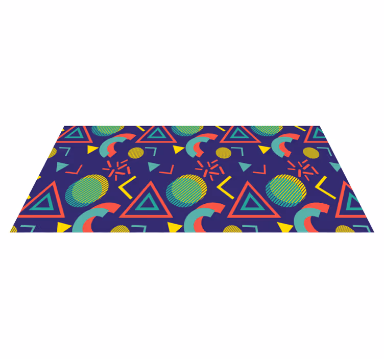 Geometrik pvc halı - canlı geometrik motifler - TenStickers