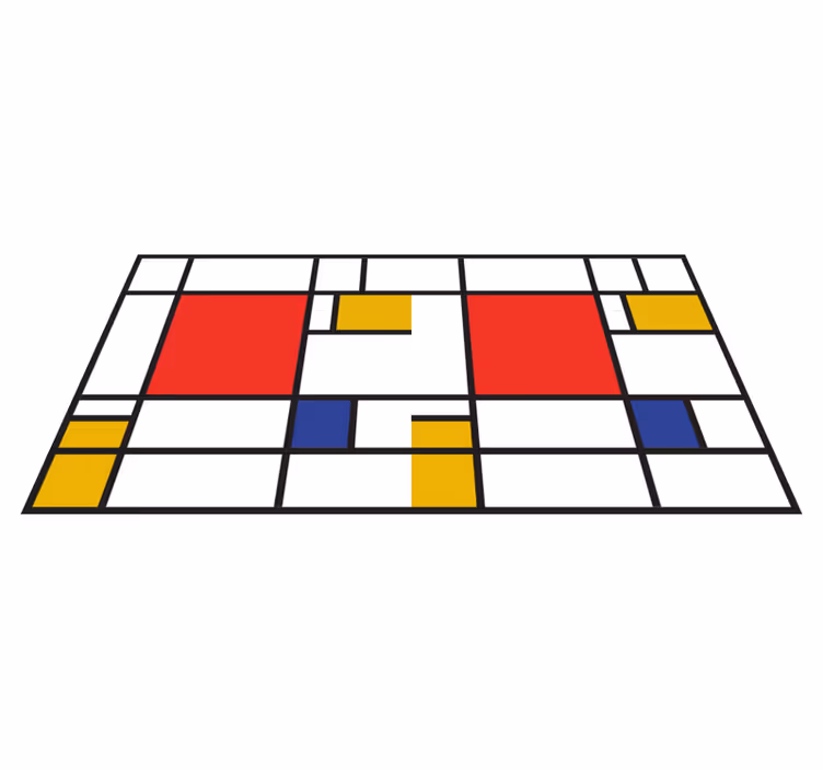 Mondrian sanat geometrik kilim - TenStickers