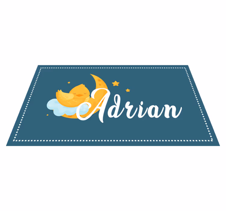 Isimli uyuyan ördek pvc halı - TenStickers