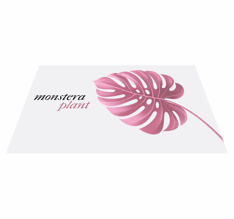 Pembe monstera bitkisi çiçekler ve bitkiler pvc halı - TenStickers