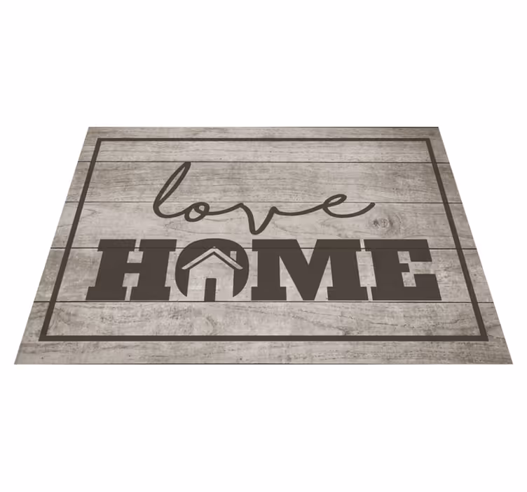 Ahşap aşk evi cümleleri ile pvc halı - TenStickers
