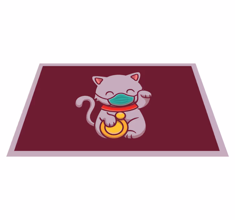 Maske takan kedi Hayvan pvc halı - TenStickers