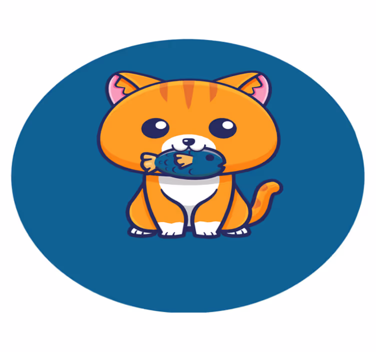 çizgi film kedi çemberi Hayvan pvc halı - TenStickers