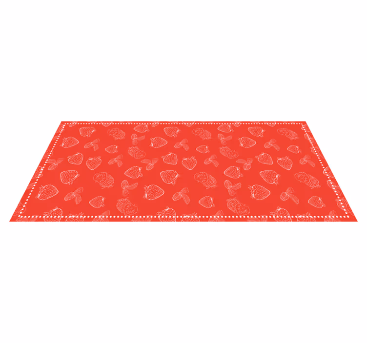 Parlak çilek deseni mutfak pvc halı - TenStickers