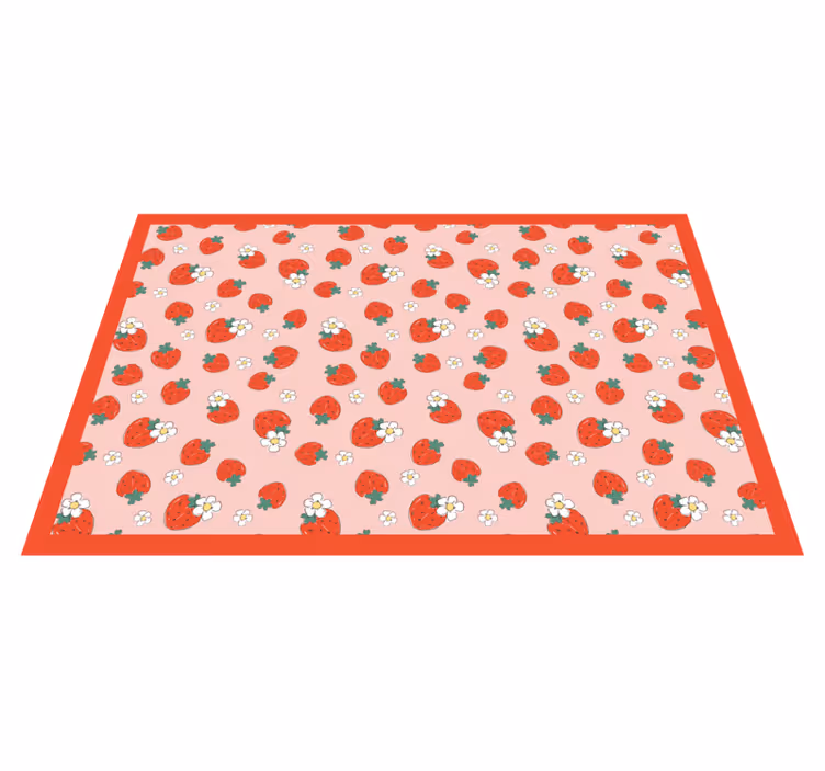 çilek çiçek deseni çiçekler ve bitkiler pvc halı - TenStickers