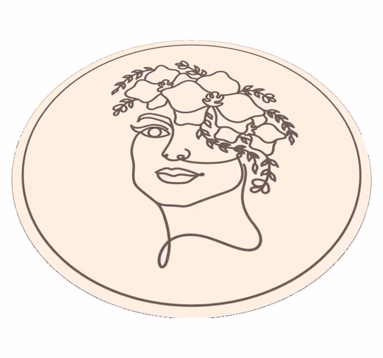 Siluet minimalist sevimli kadın flora kilim - TenStickers