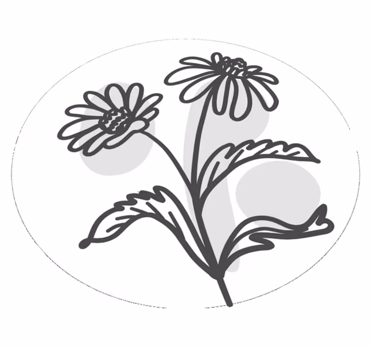 şık çiçek motifi yuvarlak pvc halı - TenStickers