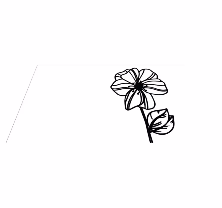 Papatya çiçeği modern hat sanatı zemin kilim - TenStickers
