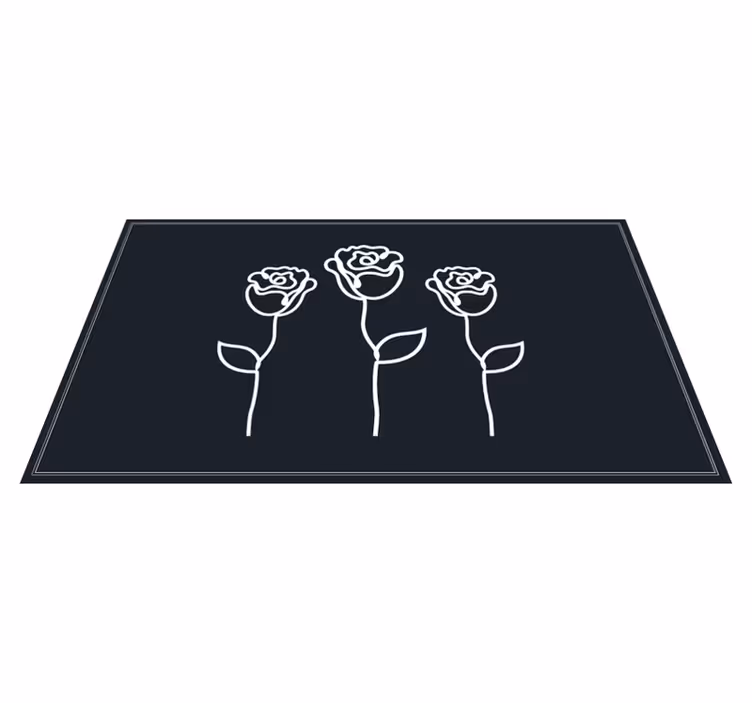 Botanik eskiz temsili çiçekler ve bitkiler pvc halı - TenStickers
