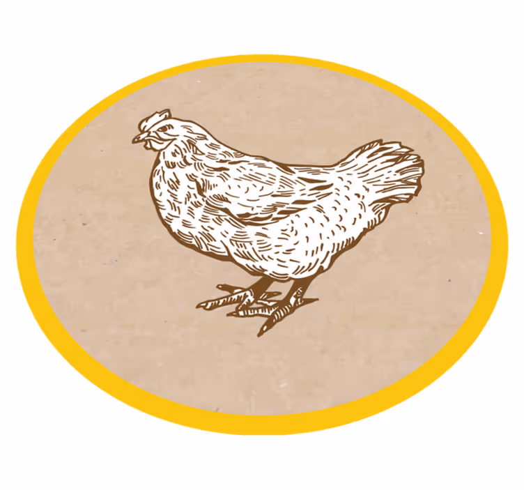 Tavuk çizimi Hayvan pvc halı - TenStickers