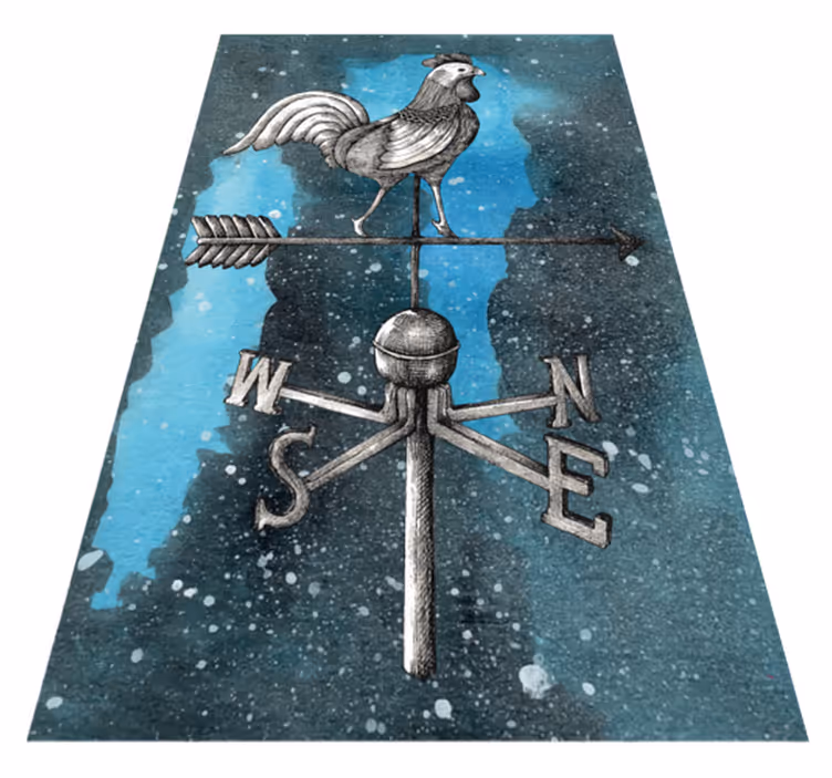 Civciv hayvan halı ile rüzgar gülü yıldızlı gece - TenStickers