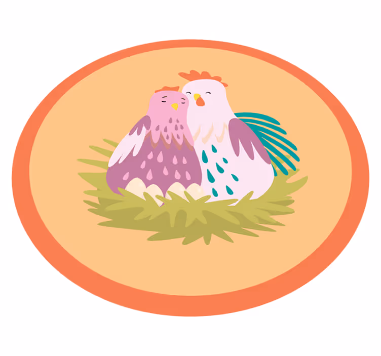 Pembe çift civciv hayvan halısı - TenStickers