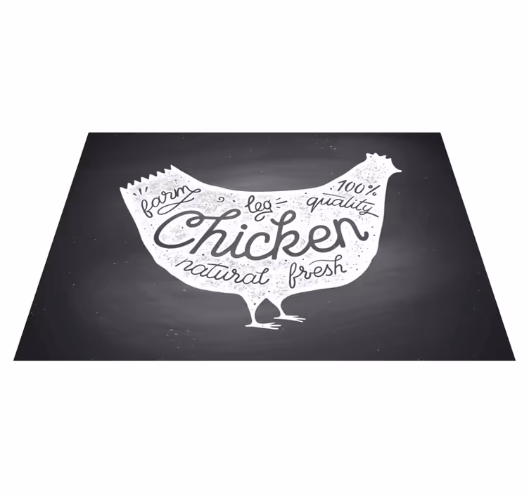 Vintage tavuk yazı tahtası hayvan halısı - TenStickers