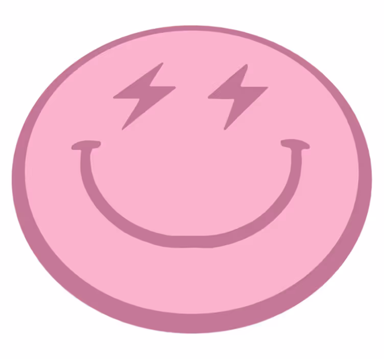 Pembe yıldırım gülen yüz modern halı - TenStickers