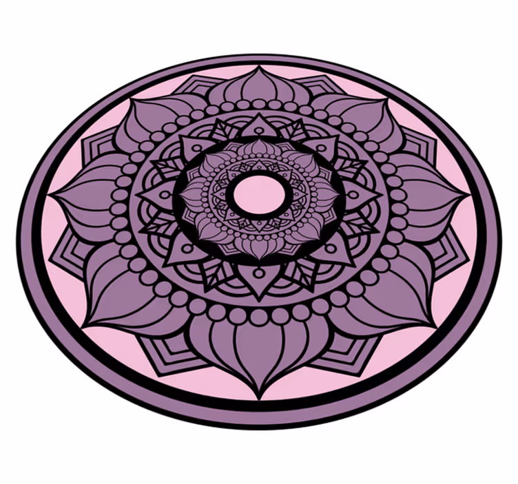 Dairesel çiçek deseni mandala pvc halı - TenStickers