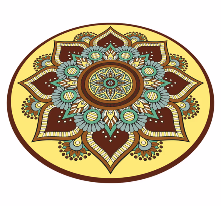 Etnik güneş formu mandala vinil halı - TenStickers