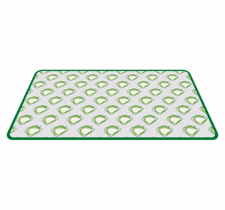 Yeşil armut deseni mutfak pvc halı - TenStickers