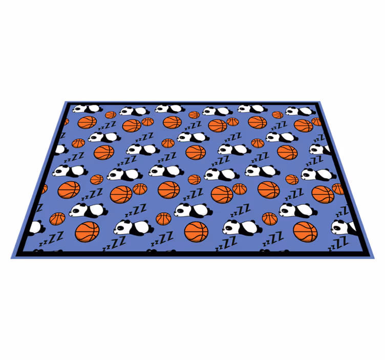 Basketbol yatak odası halısı ile uyuyan panda - TenStickers